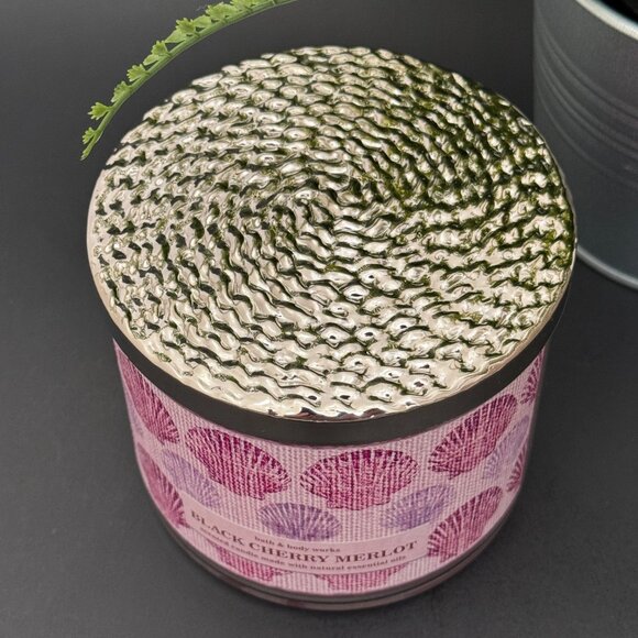 BBW Black Cherry Merlot Bath & Body Works 3 Wick Candle - Picture 4 of 10